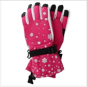 NWT Grand Sierra Girl's Snowflake Snowboard Gloves - Pink